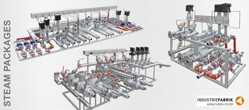 Piping steam packages for tire curing presses - Manufacturer skid mounted units