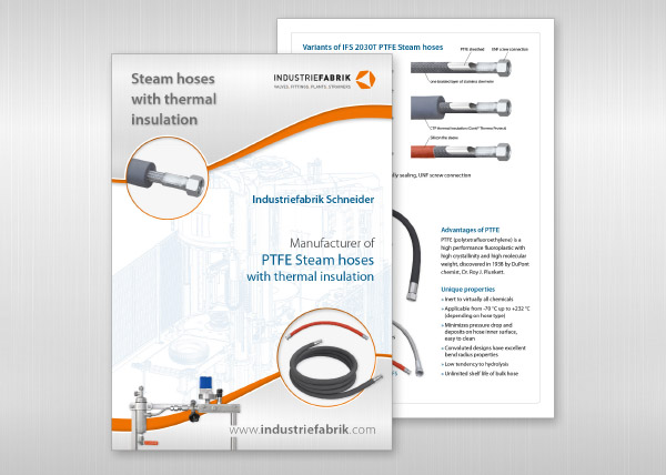 PTFE hoses - steam corrugate smooth hoses with insolation