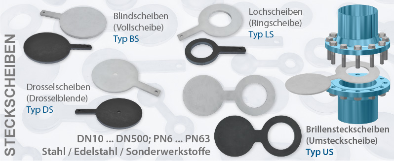 Steckscheiben: Brillensteckscheibe (Drehbrille, Umsteckscheibe) für Rohrleitungen DIN / ANSI Flansche - Hersteller