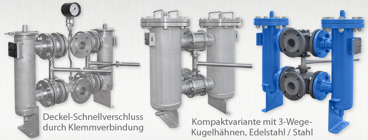Umschaltfilter / Doppelfilter, umschaltbar - Industriefilter - Filterhersteller Deutschland
